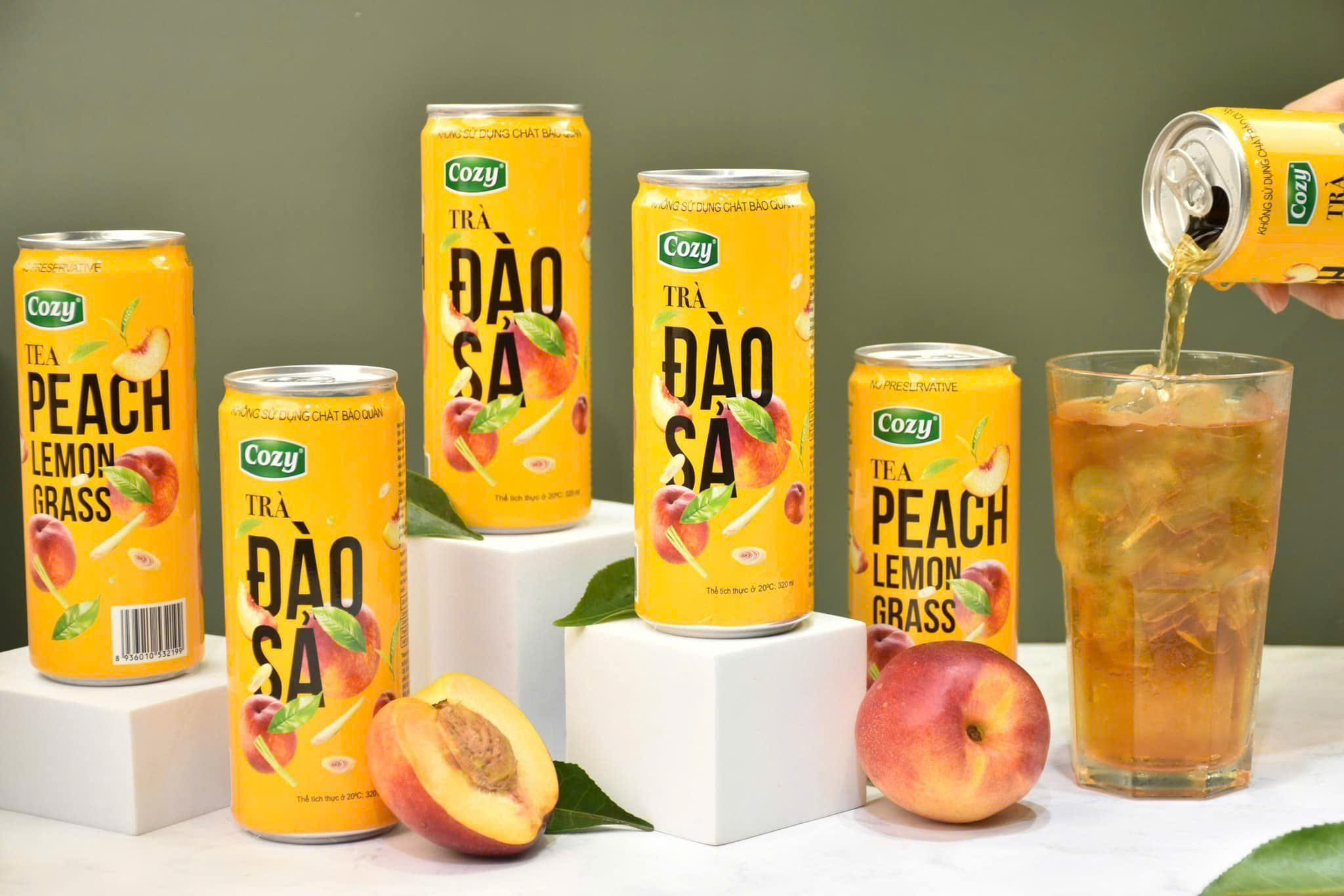 Trà Cozy Đào Sả 320ml (24 lon)